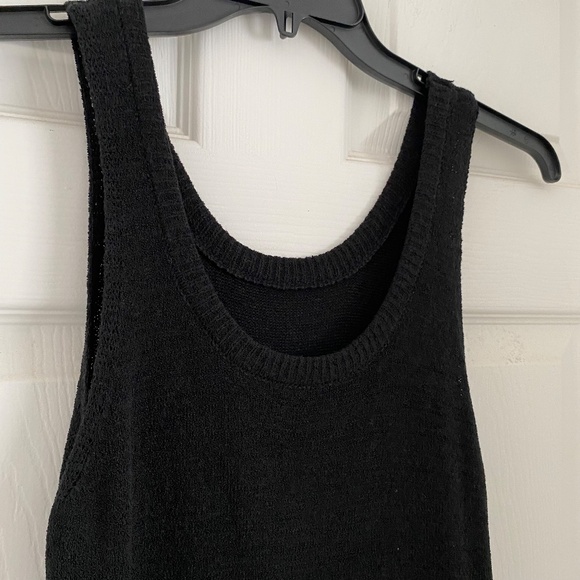 Black Fringed Sleeveless Midi Dress - Picture 6 of 7